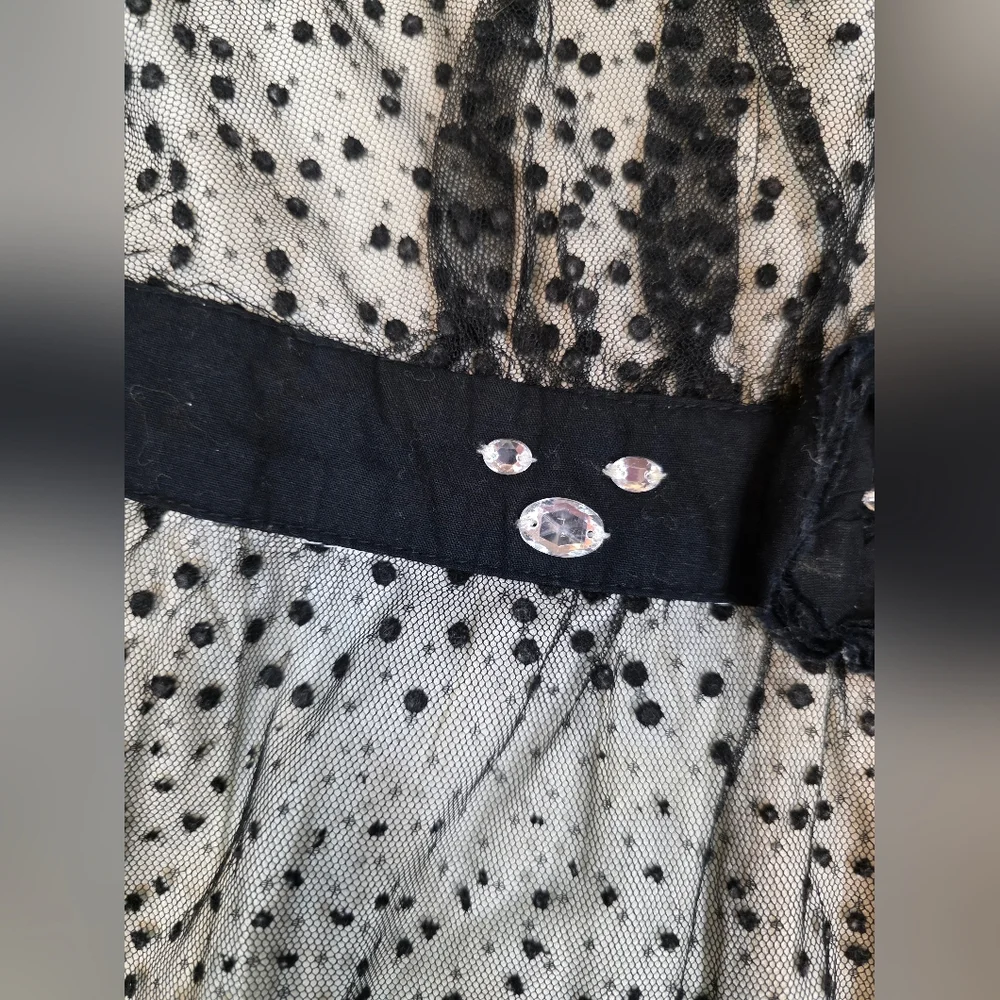 Vintage-Inspired Polka Dot Tulle Dress Old Navy XS 5